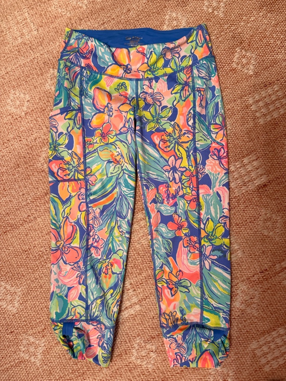 Lilly Pulitzer Luxletic Tropical Floral Capri Leggings Size M